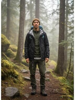 Columbia GT Black Lightweight Waterproof Jacket with Hood Men’s Size Small